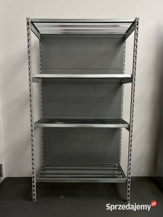 Regał przyścienny siatkowy ocynk do sklepu