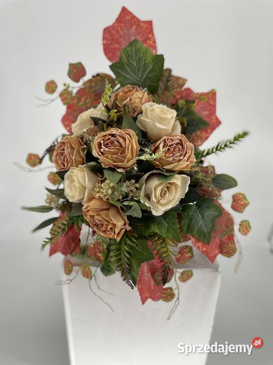 Komplet wiązanek nagrobnych w kolorach jesieni Latosówka
