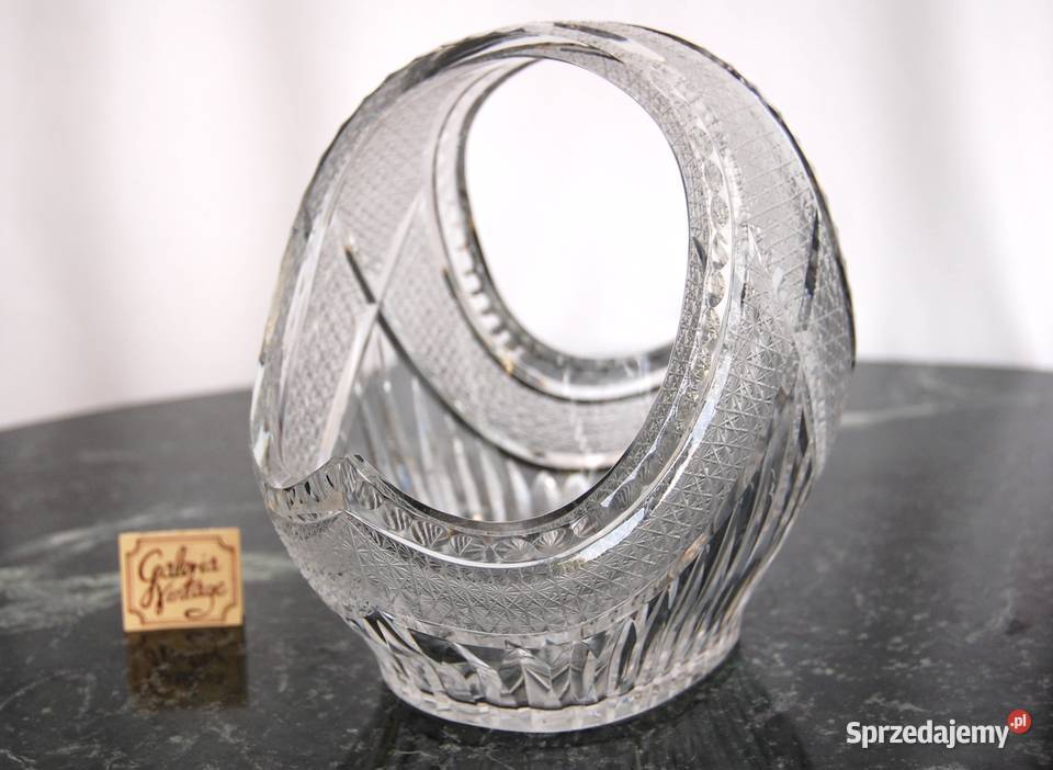Miska kryształowa koszyk kryształ szlifowany PRL lubelskie Lublin