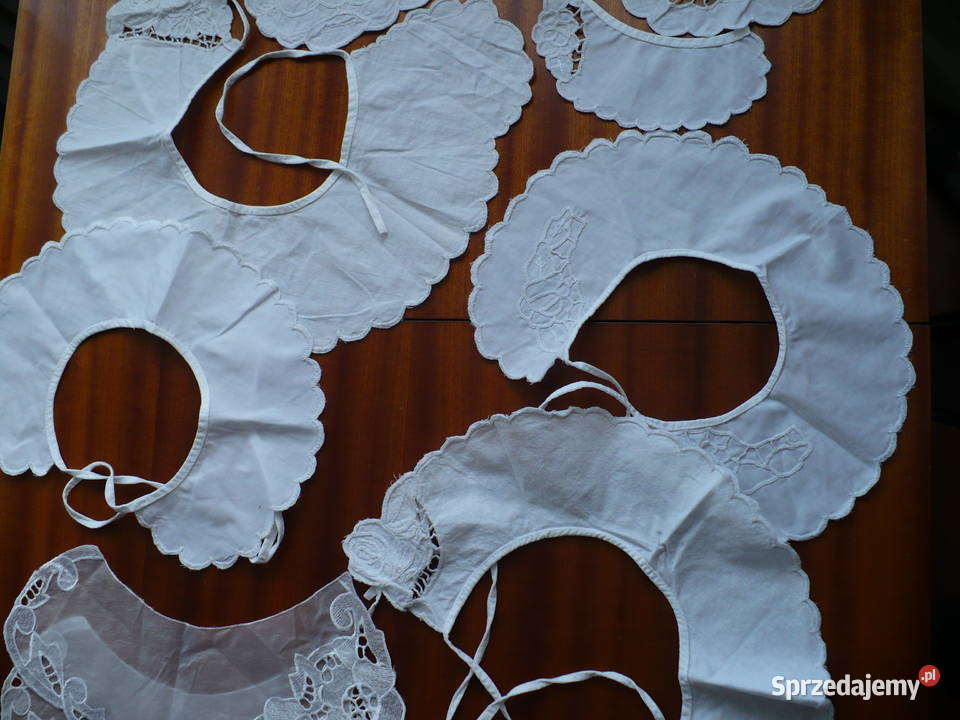 kołnierzyki zrobione haftem rchelie 9 sztuk