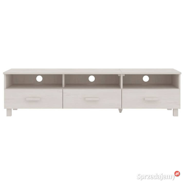 Szafka pod TV HAMAR biała 158x40x40 lite drewno