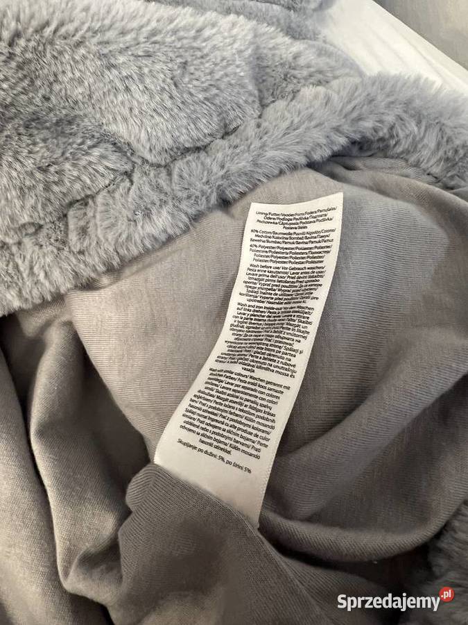Bluza z kapturem futerkowa z futerkiem szara Jasło