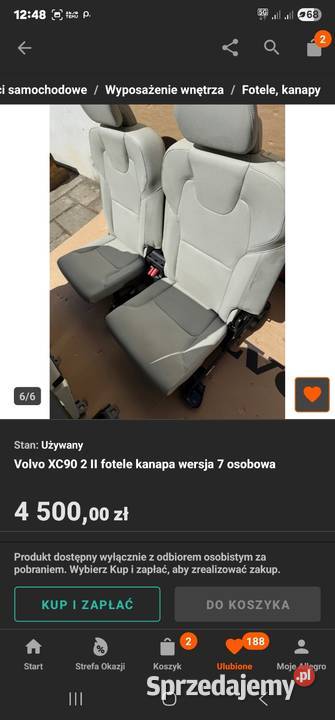 Volvo xc90II 2024r fotele środkowe prawy lewy 320KM Tarnów