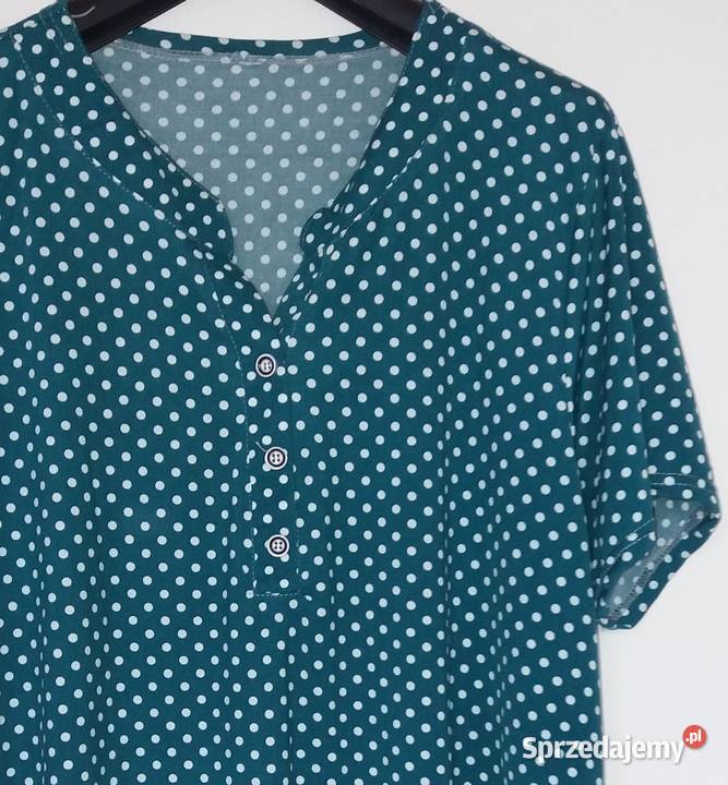 XL48 Nienoszona wygodna tunika w groszki Butik kolorowy Gliwice