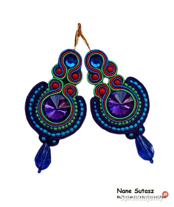 Kolczyki Sutasz rękodzieło Nane Sutasz Lubań