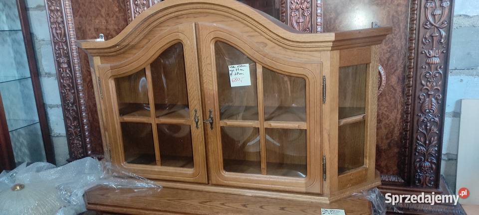 Witryna dębowa wisząca zawieszana dąb rustykalny 74cm Sypniewo