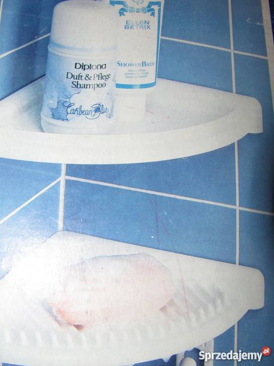 półka prysznicowa narożna podwójna z dwoma biały Zamość sprzedam