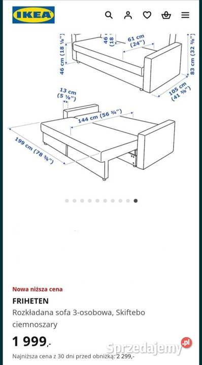 Sofa Friheten Ikea łóżko tapczan wersalka kanapa zachodniopomorskie sprzedam