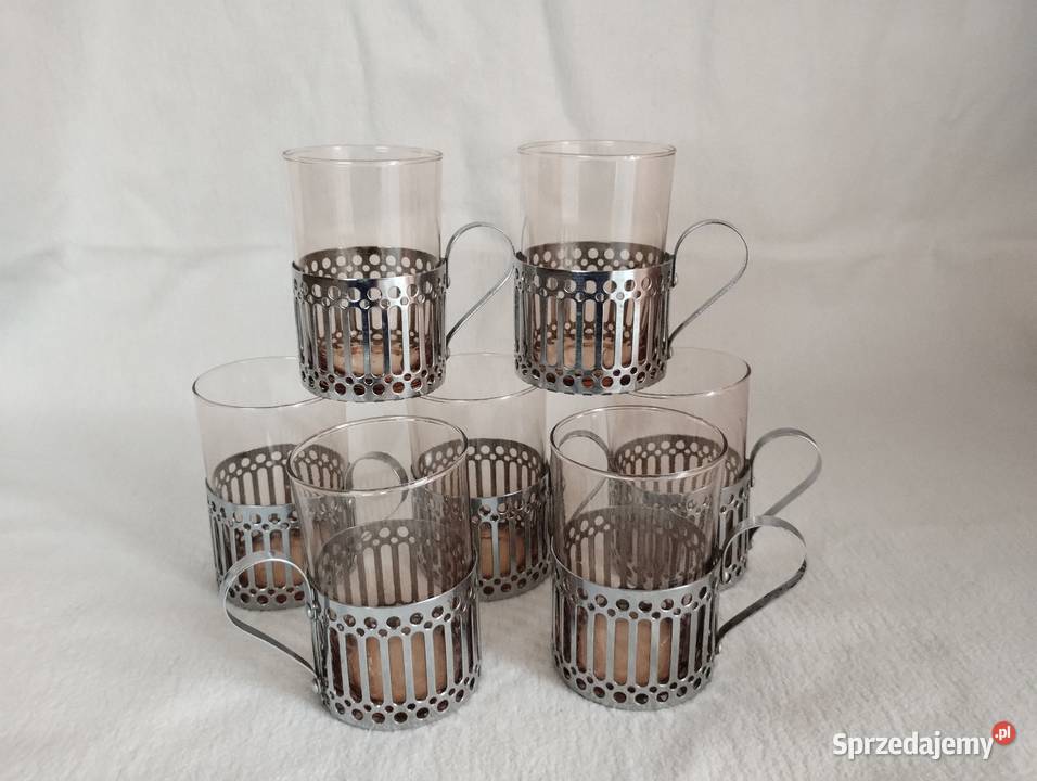 PRL Szklanki z Koszykami
