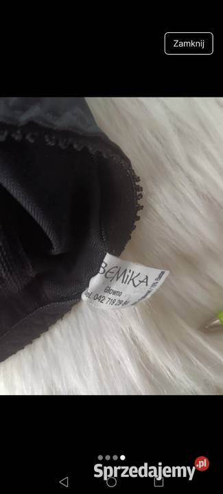 Biustonosz damski czarny koronka kwiaty 80C Krosno sprzedam