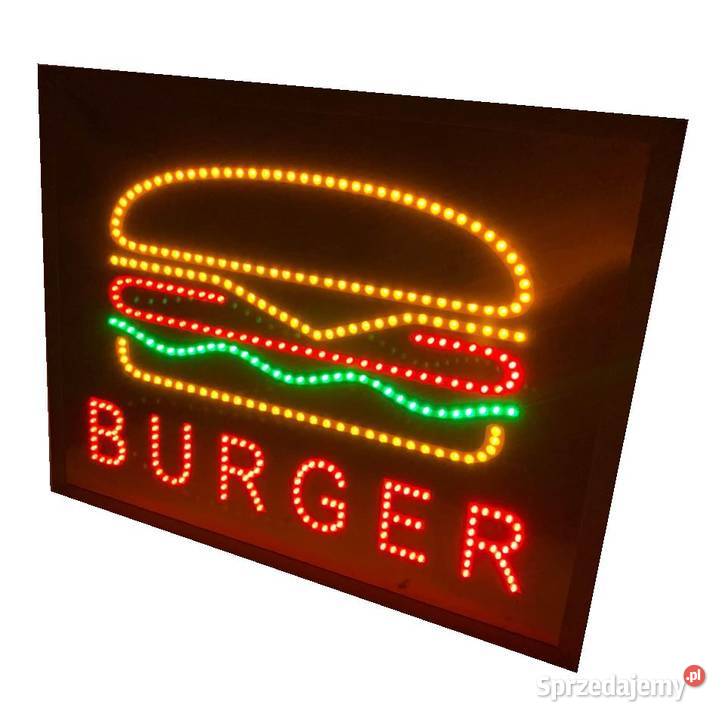 REKLAMA LED NEON BURGER 70X55 SZYLD DIODOWA Pomiechówek sprzedam