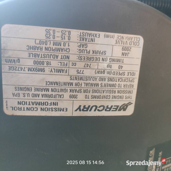 Silnik zaburtowy Mercury 40 EFI rumpel super Pozostałe Hajnówka