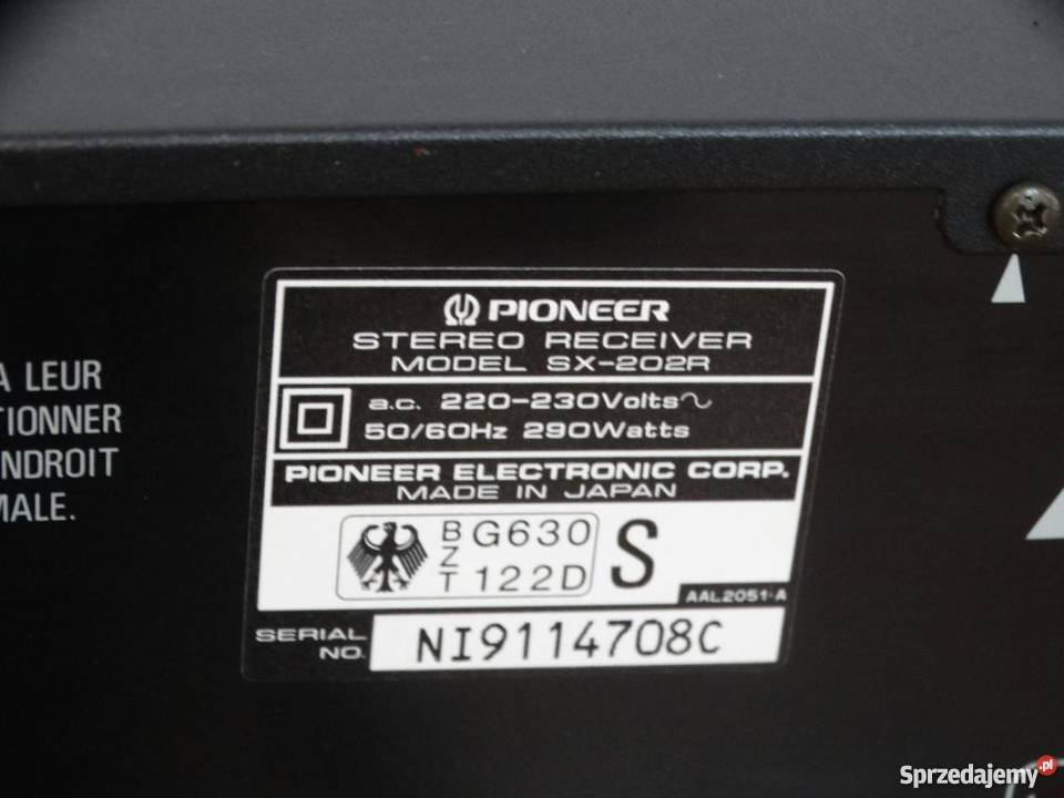 Wzmacniacz z radiem Pioneer SX202R mocny 290 sprzedam