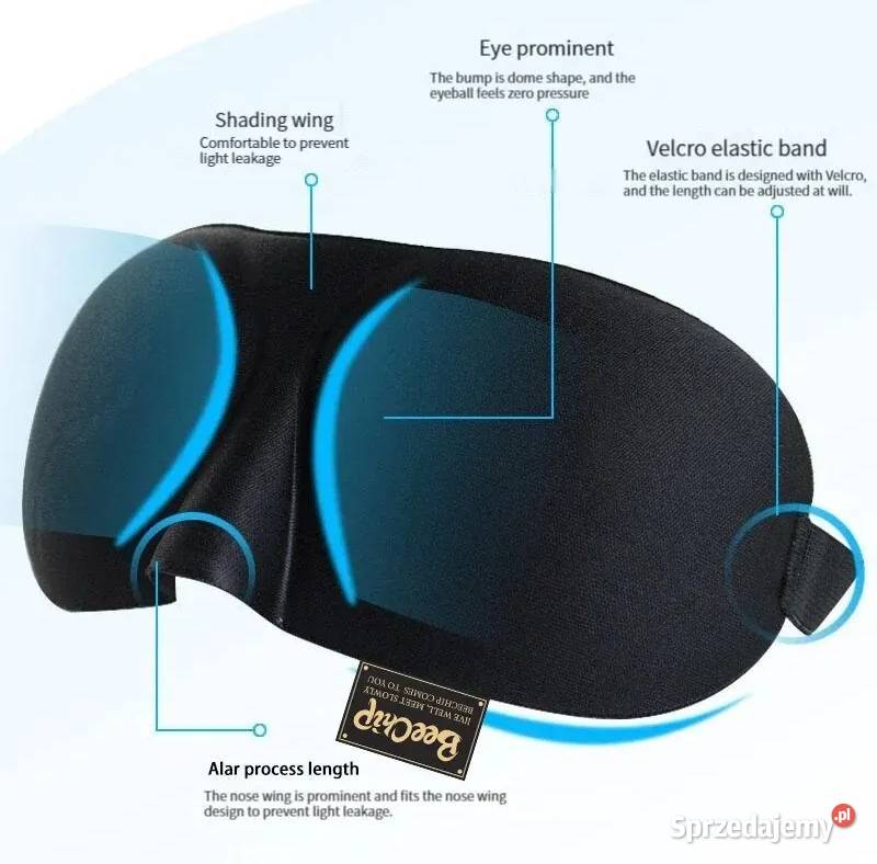 Maska do spania 3D Opaska na oczy Miękka AS