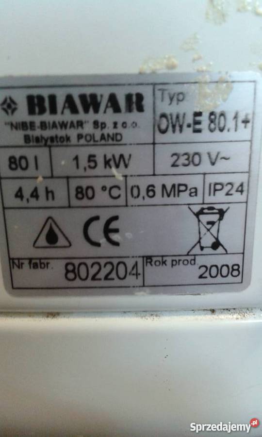 Boiler podgrzewacz wody BAIWAR CLASSIC 80L łódzkie sprzedam