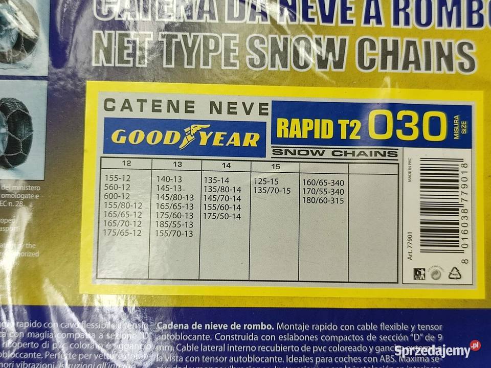 ŁAŃCUCHY ŚNIEGOWE 1 PARA GOODYEAR 77901 12 15