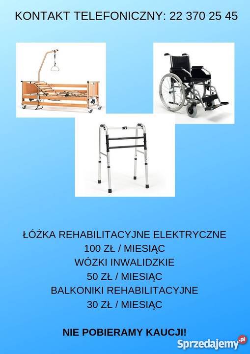 Łóżka Rehabilitacyjne Wózki Inwalidzkie Balkonik Warszawa