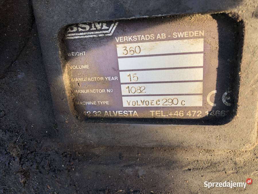 Szybkozłącze Volvo EC 290 sprzedam