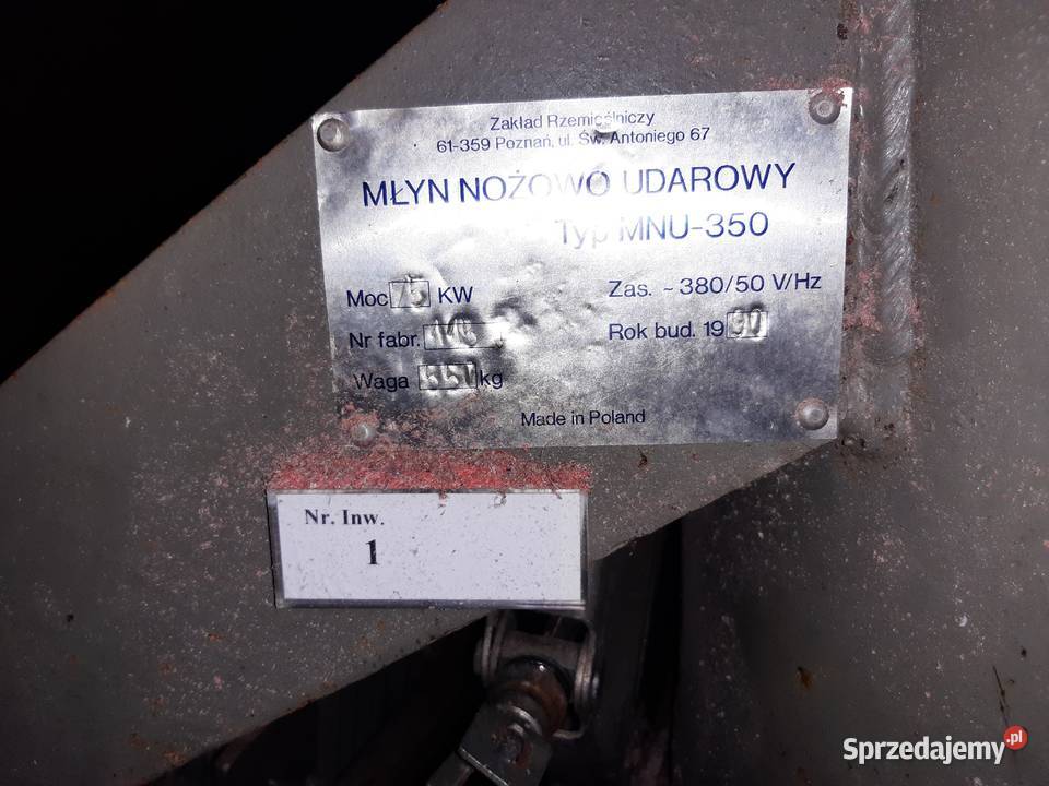 MŁYN NOŻOWO UDAROWY TYP MNU350 Produkcja Świdnica