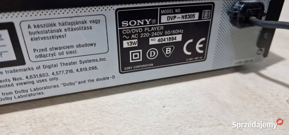 CD DVD odtwarzacz SONY DVPNS305 DVP NS 305 wielkopolskie sprzedam