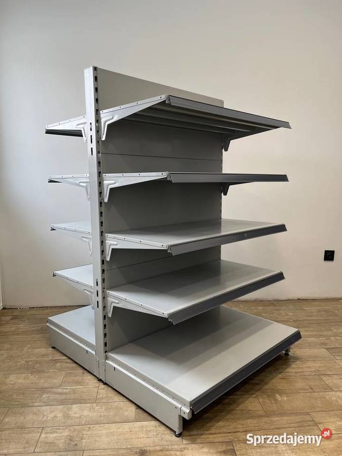 Regał środkowy sklepowy metalowy gondola szary Ostrołęka