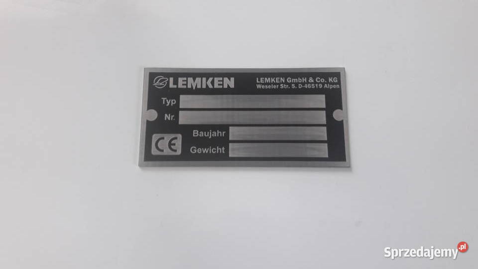 Tabliczka znamionowa Lemken Lemken łódzkie Wola Wiewiecka