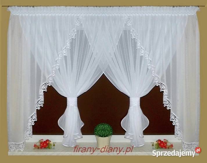 Firany szyte firana z gipiurą firany do salonu Warszawa sprzedam