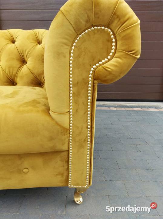 Miodowa sofa fotel chesterfield glamour