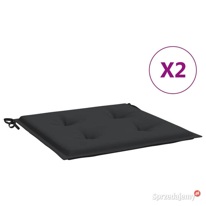Poduszki na krzesła ogrodowe 2 czarne 50x50x3 mazowieckie