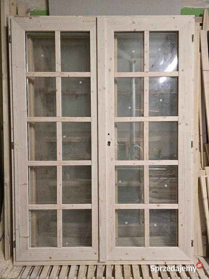 Drzwi drewniane tarasowe 130 x 200 Drzwi balkonowe i tarasowe