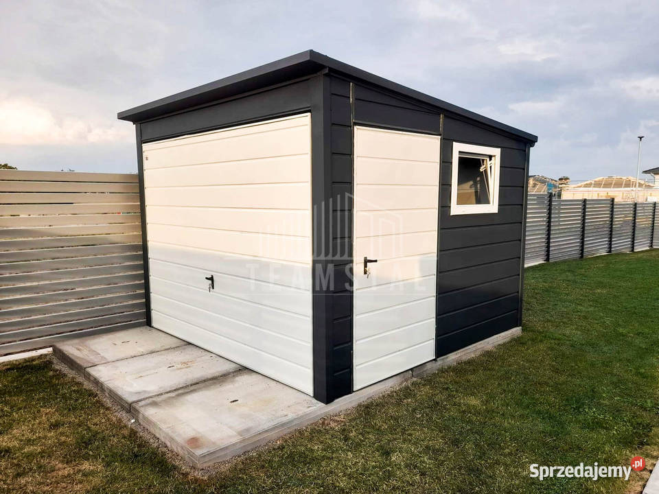 Domek Ogrodowy Schowek Garaż Blaszany 3x3 Brama