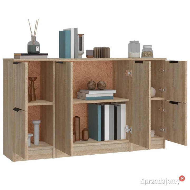 Szafki 3 dąb sonoma materiał drewnopochodny