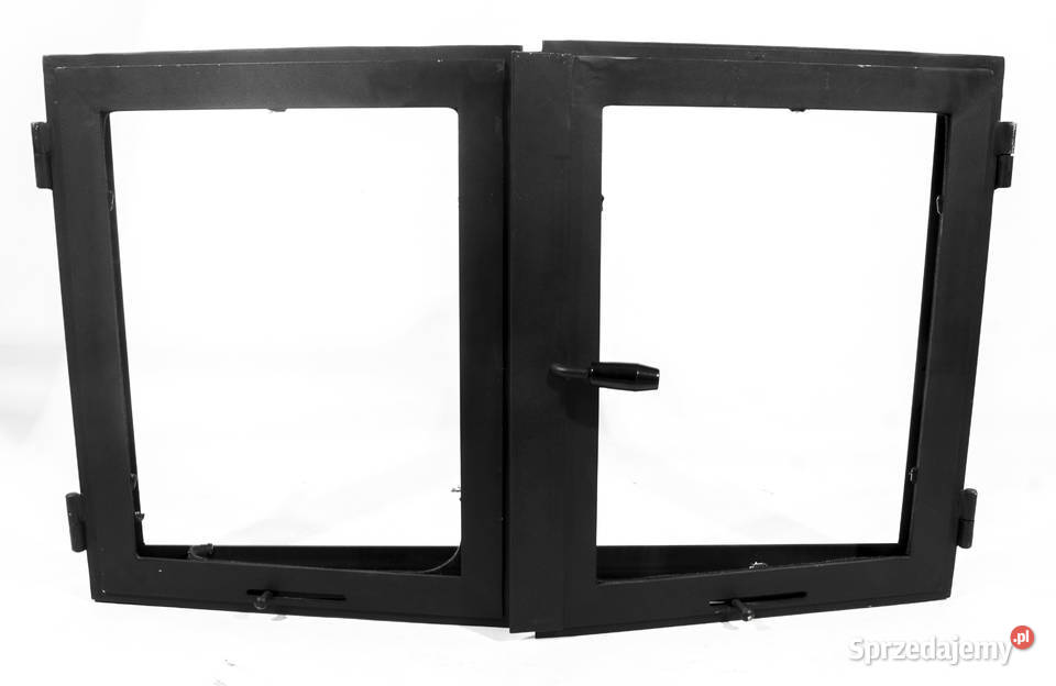 DRZWICZKI STALOWE dwuskrzydłowe Z SZYBĄ na