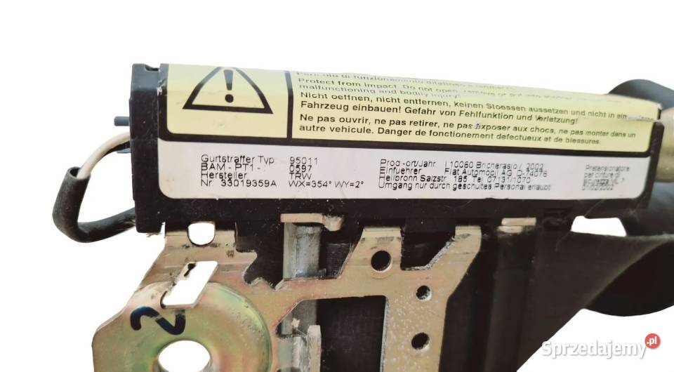 PAS BEZPIECZEŃSTWA PRZÓD PRAWY LEWY FIAT STILO Działoszyce