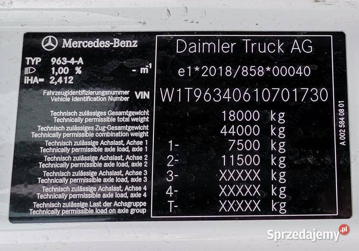 MERCEDESBENZ ACTROS 1848 LS 2023 1280900 ccm 476 476KM Warszawa