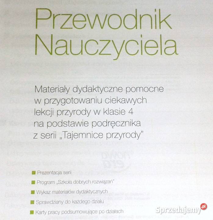 Tajemnice przyrody 4 Przewodnik nauczyciela sprzedam