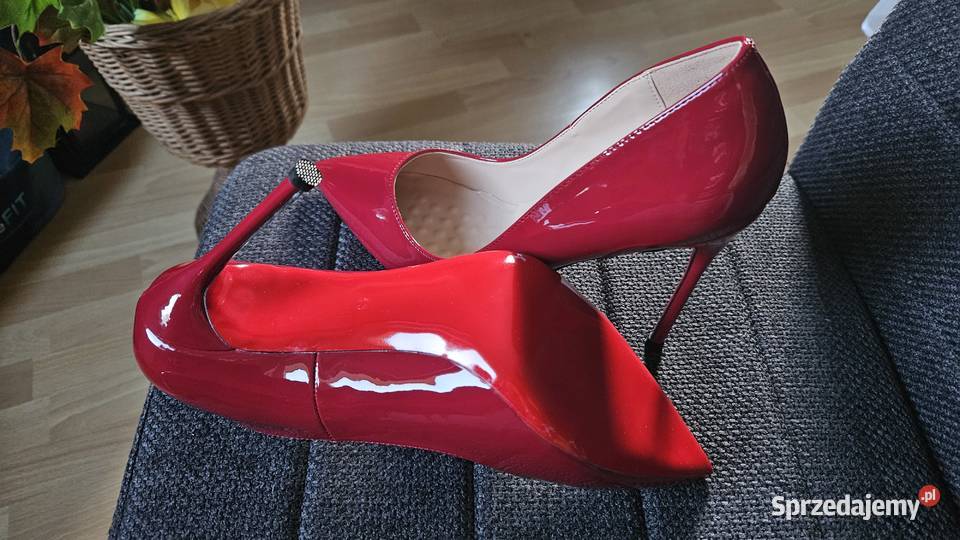 Szpilki 43 czerwone wysokie lakierki nowe czerwony Szczecin