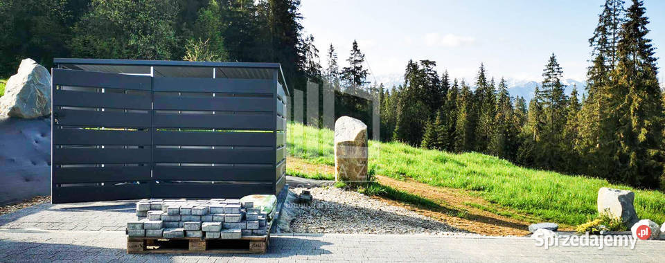 Wiata śmietnikowa spad tył 25x15m Schowek samodzielny Niepołomice sprzedam