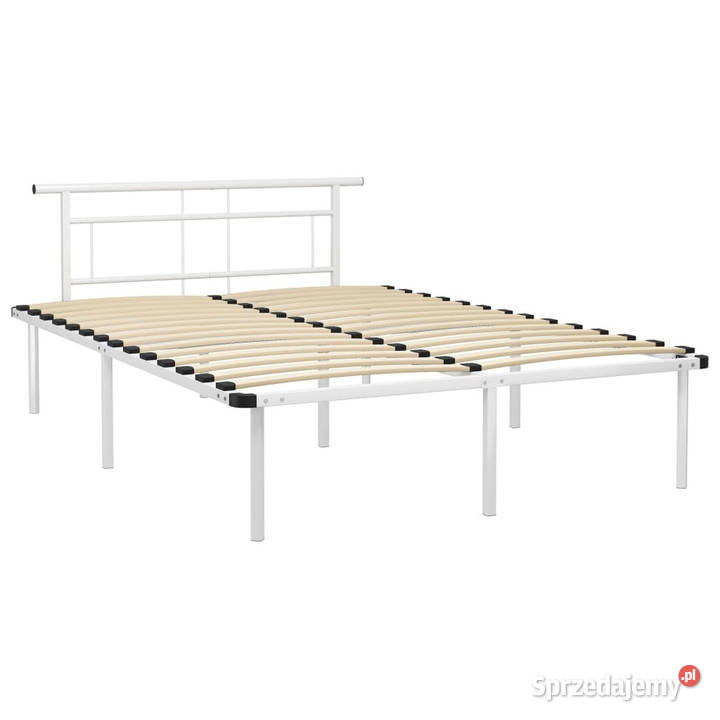 Łóżko Metalowe Białe Rama Łóżka Ze Stelażem 200cm sprzedam