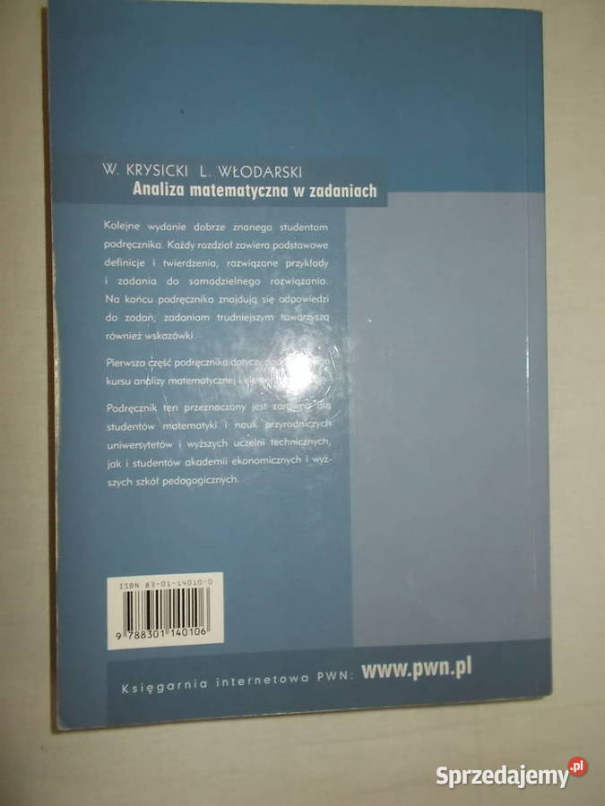 Analiza matematyczna w zadaniach czIWKrysicki Rok wydania 2003 Poznań