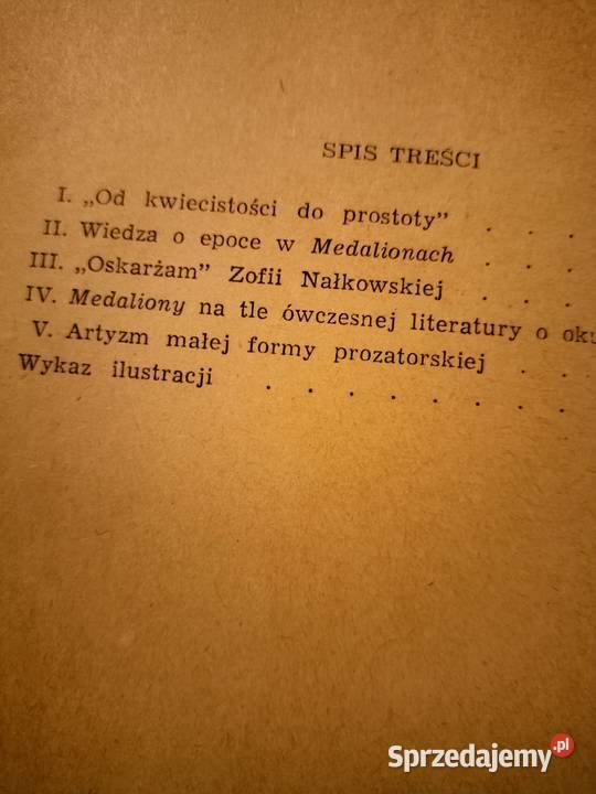 Medaliony Nałkowskiej analizy literatury lektury Warszawa sprzedam