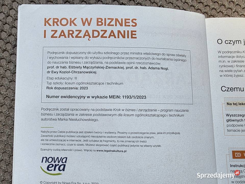 Krok w biznes i zarządzanie 1 zakres podstawowy Kraków