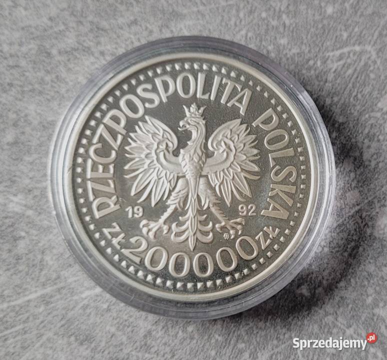 H9 POLSKA srebro 200000 Złotych 1992 r Staszic Numizmatyka Wola Kruszyńska