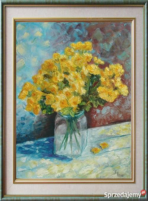 Obraz olejny Kaczeńce odcienie żółtego Lublin