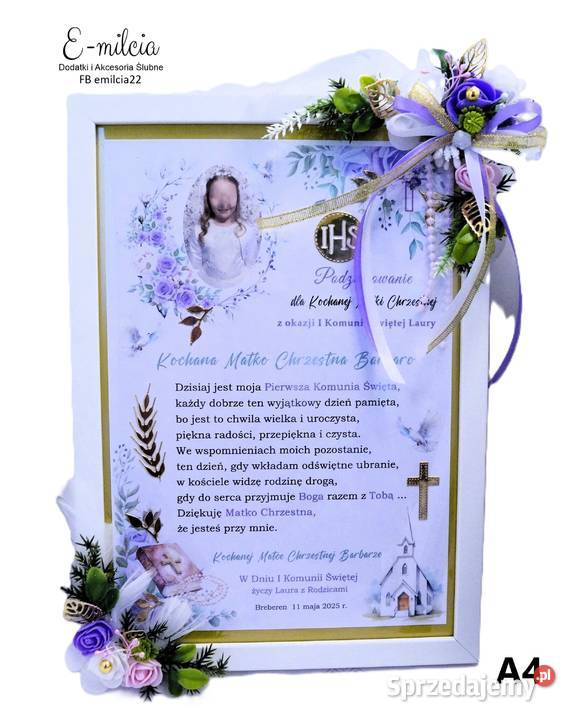 Ramki A4 podziękowanie babć dziadków i lubuskie