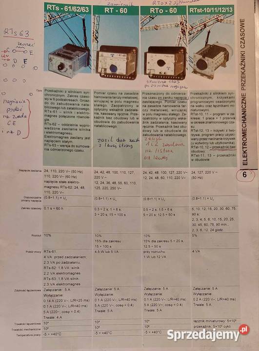 Elektromechaniczny czasowy przekaźnik RT60 Refa Instalacje Dąbrowa Górnicza sprzedam