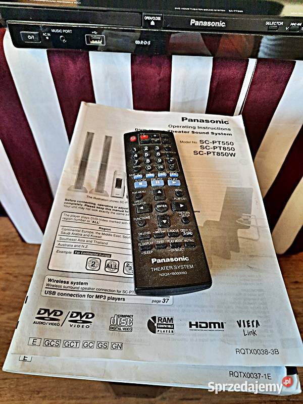 Kino domowe Panasonic model SCPT550 Ostrów Wielkopolski sprzedam