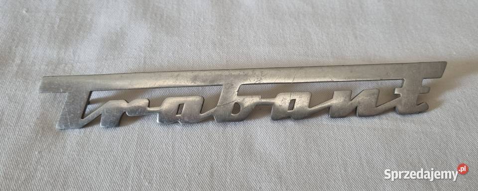 Metalowy emblemat napis Trabant oryginalny Motoryzacja Warszawa