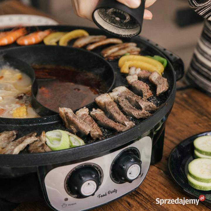 FOOD PARTY Elektryczny Garnek Grill 2w1 BBQ Myszyniec