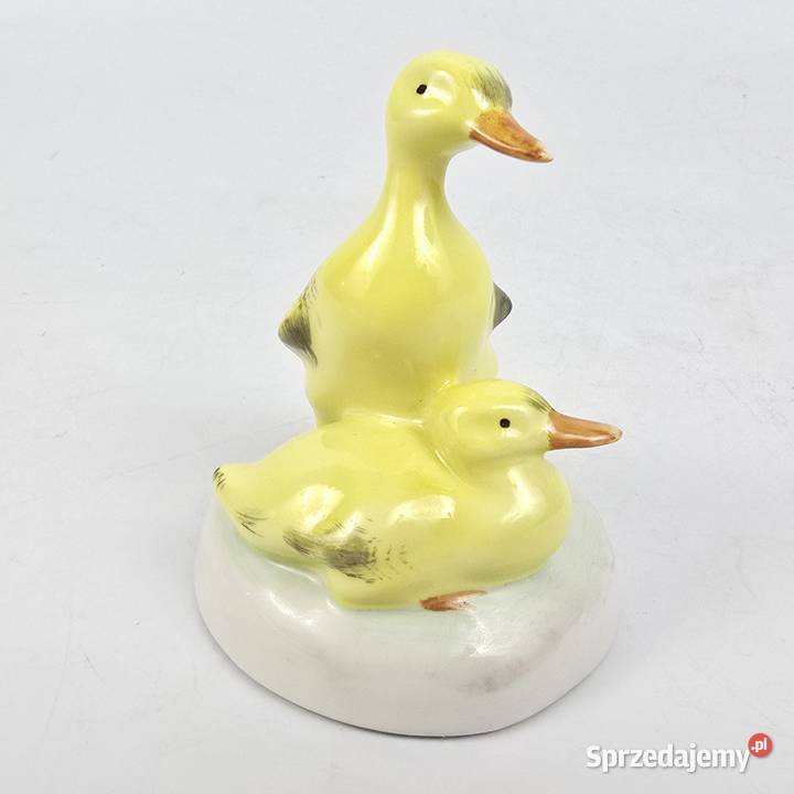 WYPRZEDAŻ Para kaczek Midcentury Aquincum Węgry Porcelana i szkło Bronisze sprzedam